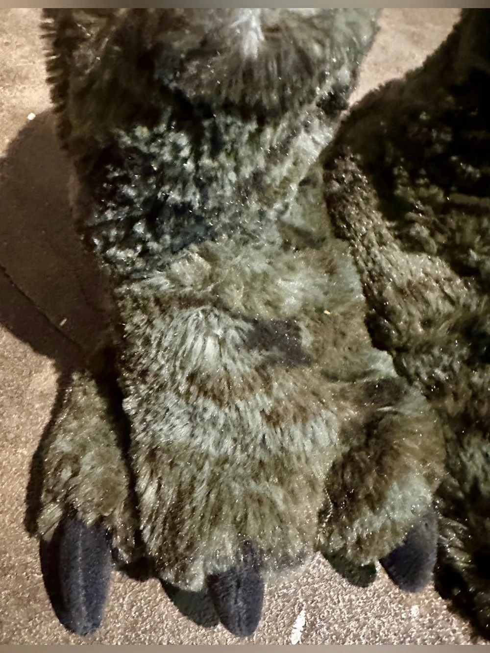 Carter's Olive Green Faux Fur Boot Slippers with Sparkle